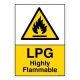 Safety Sign Store CW420-A3AL-01 Lpg Highly Flammable Sign Board