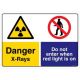 Safety Sign Store CW440-A3AL-01 Danger: X-Rays Sign Board