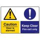 Safety Sign Store CW628-A3PC-01 Caution: Door Is Alarmed Keep Clear Sign Board