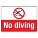 Safety Sign Store CW630-A2PC-01 No Diving Sign Board
