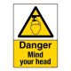Safety Sign Store CW636-A3PC-01 Danger: Mind Your Head Sign Board