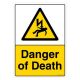 Safety Sign Store CW716-A3AL-01 Danger Of Death Sign Board