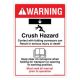 Safety Sign Store DS301-A6V-01 Warning: Crush Hazard Sign Board