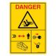 Safety Sign Store DS404-A6V-01 Danger: Nip Point Hazard - Graphic Sign Board
