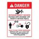 Safety Sign Store DS405-A6PC-01 Danger: Entanglement Hazard Sign Board