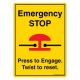 Safety Sign Store DS417-A6PC-01 Emergency Stop Sign Board