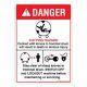 Safety Sign Store DS434-A6V-01 Danger: Cutting Hazard Sign Board