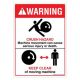 Safety Sign Store DS435-A6PC-01 Warning: Crush Hazard Sign Board
