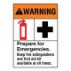 Safety Sign Store FS101-A3AL-01 Warning: Prepare For Emergencies Sign Board
