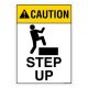 Safety Sign Store FS102-A3AL-01 Caution: Step Up Sign Board