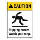 Safety Sign Store FS104-A3AL-01 Caution: Triping Hazard Sign Board