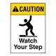 Safety Sign Store FS105-A3AL-01 Caution: Watch Your Step Sign Board