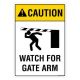 Safety Sign Store FS110-A4AL-01 Caution: Watch For Gate Arm Sign Board