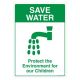Safety Sign Store FS203-A4PC-01 Save Water Don'T Waste Water Sign Board