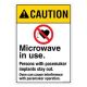 Safety Sign Store FS503-A4V-01 Caution: Microwave In Use Sign Board
