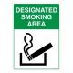 Safety Sign Store FS510-A4PC-01 Designated Smoking Area Sign Board