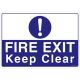 Safety Sign Store FS637-A3AL-01 Fire Exit Keep Clear Sign Board
