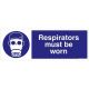 Safety Sign Store FS638-1029PC-01 Respirators Must Be Worn Sign Board