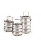 Generic Stainless Steel Belly Shape Lunch Box, Diameter 16cm, Number of Containers 3