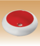 White/Red Art Basin Colored - Iris - 490x490x130 mm