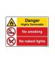 Safety Sign Store CW108-A3PC-01 Danger: Highly Flammable Sign Board